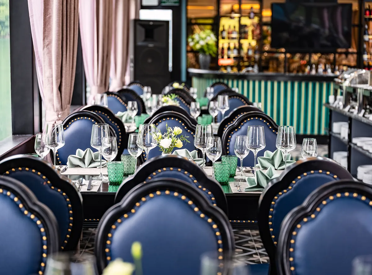 Sea Lion restaurant table setup with fine dining arrangement on cruise